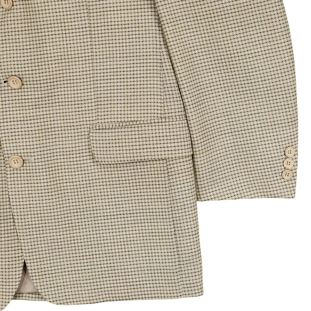 Michael Gabrielle Blazer 40R Men Beige Nailhead Single Breast Canada Wool Preppy